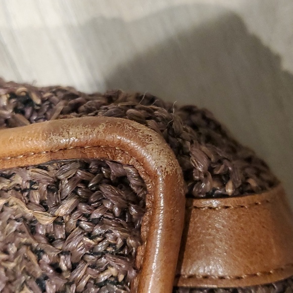 Brighton brown/tan tote statchel woven raffia straw handbag - Picture 5 of 9